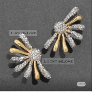 ALEXIS BITTAR • Sculpted Solanales Pave Crystal Petals  Earrings